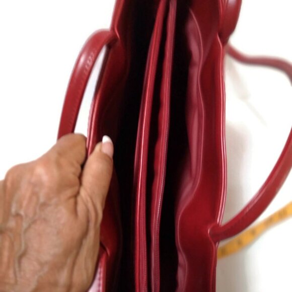 Estee Lauder Red Leather Shoulder Bag - Picture 9 of 9